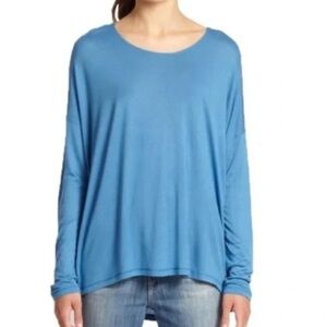Vince Drop Shoulder Long Sleeve Blue Shirt
